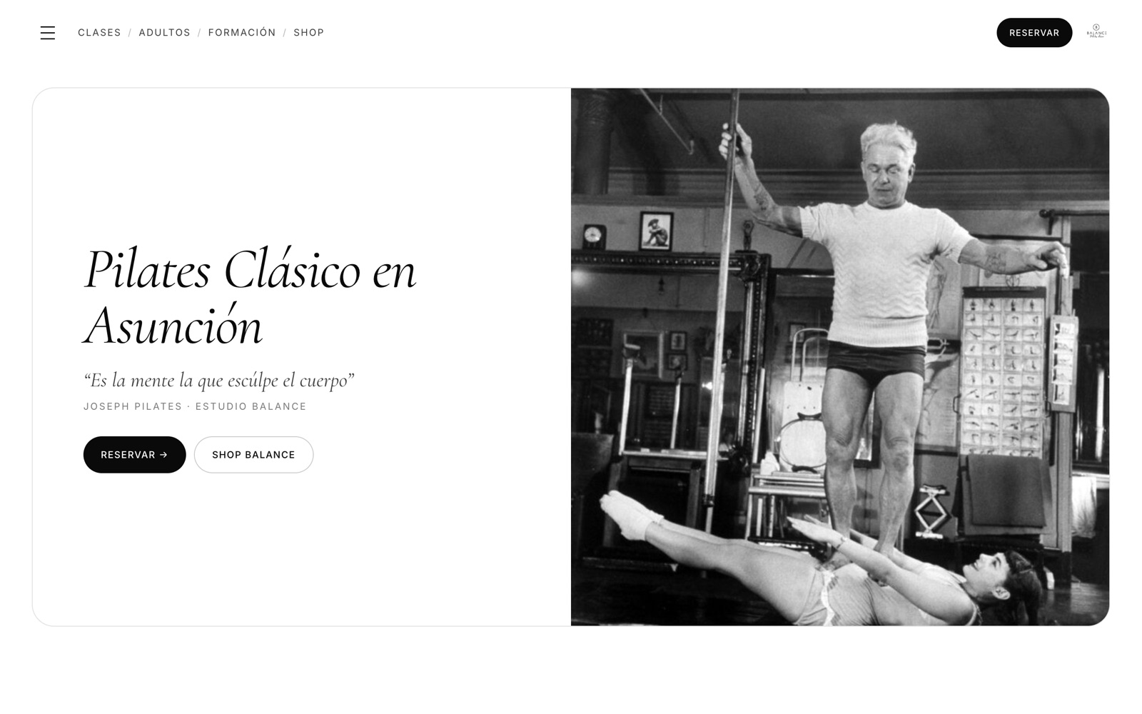 Sitio web Balance Pilates